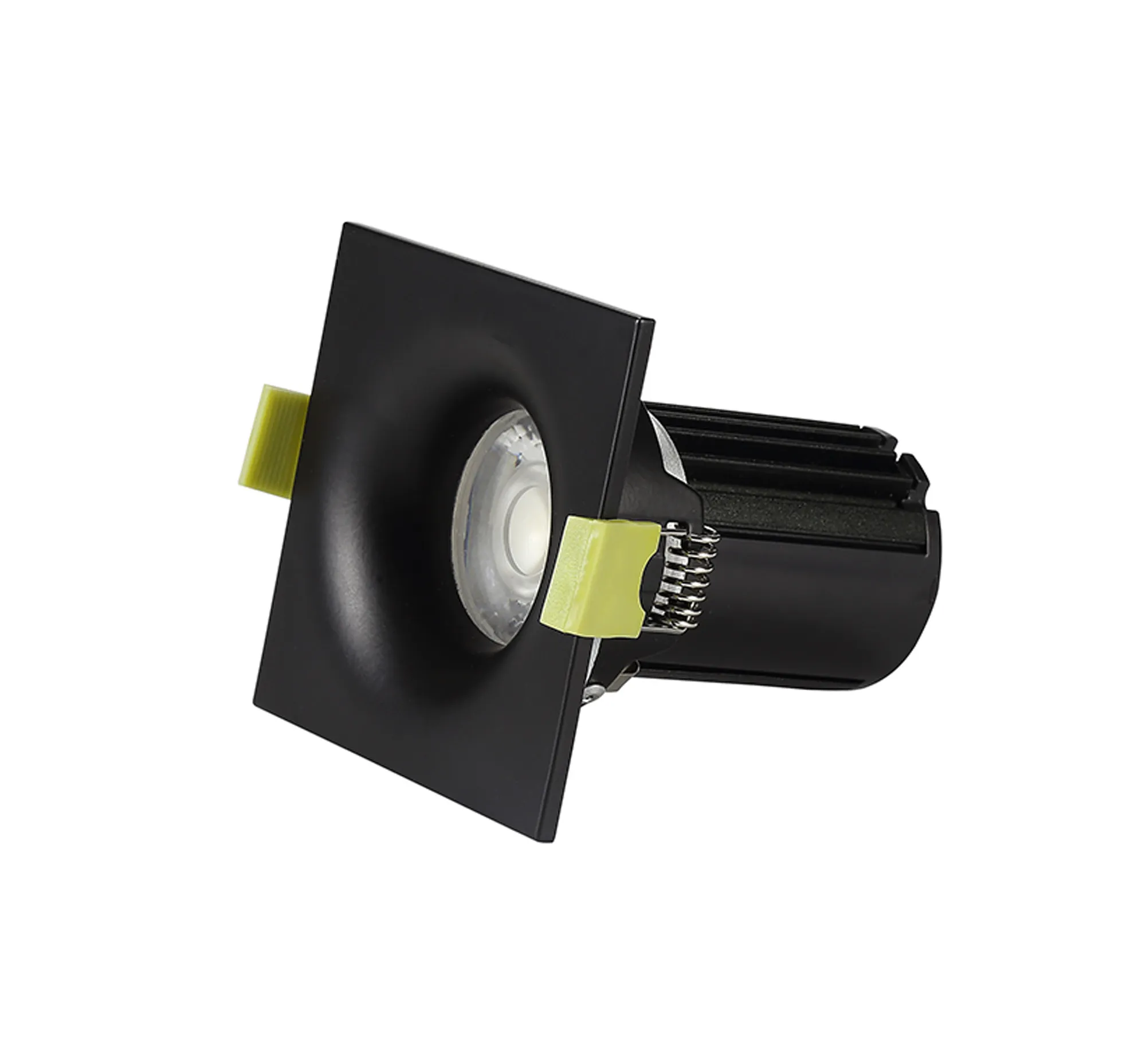 Bruve 9 Tridonic powered 9W 2700K 700lm 36° LED Engine,250mA , CRI>90 LED Engine Matt Black Fixed Square Recessed Downlight, Inner Glass cover, IP65 DM201505  Dlux Bruve SQ 9 IP65